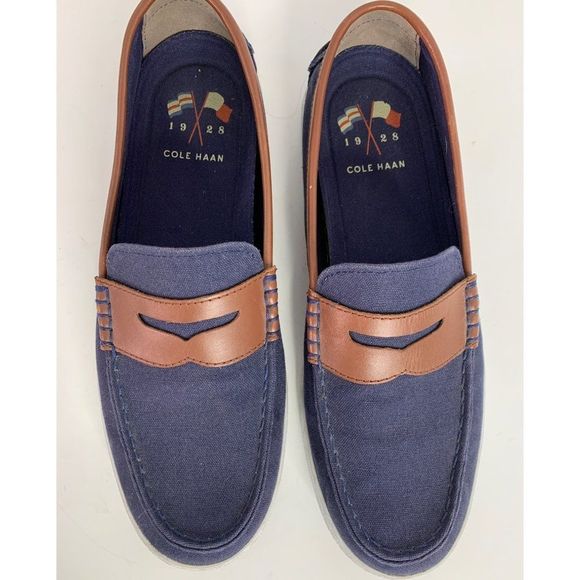 Cole Haan Mens Penny Loafer Sneaker Shoes Size 10.5M Canvas Navy 6361 - Picture 2 of 9